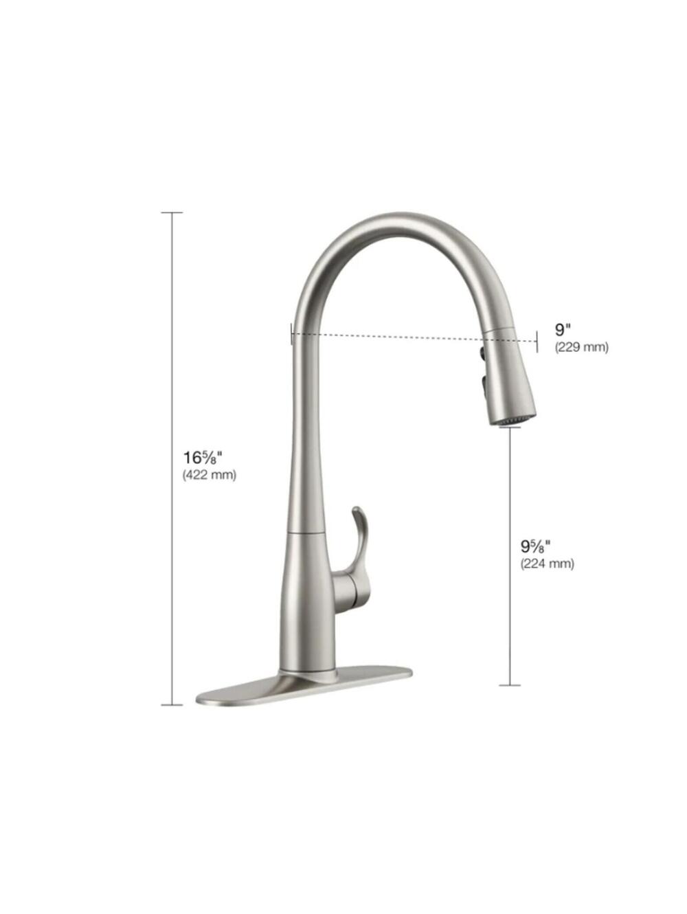 Kohler Simplice Pull-Down Kitchen Faucet Stainless– Open Box